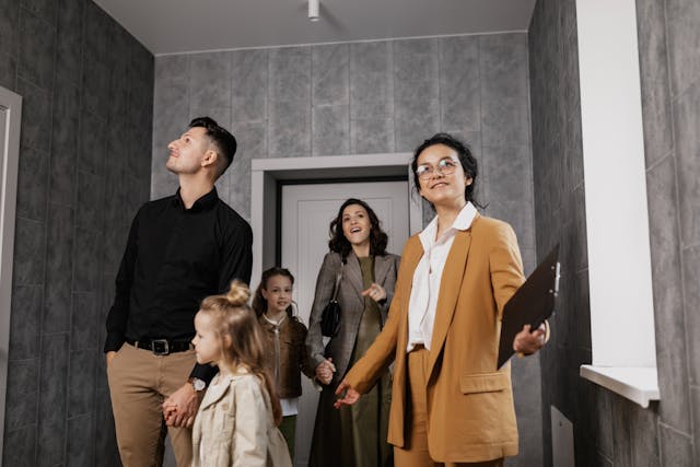 People viewing a house